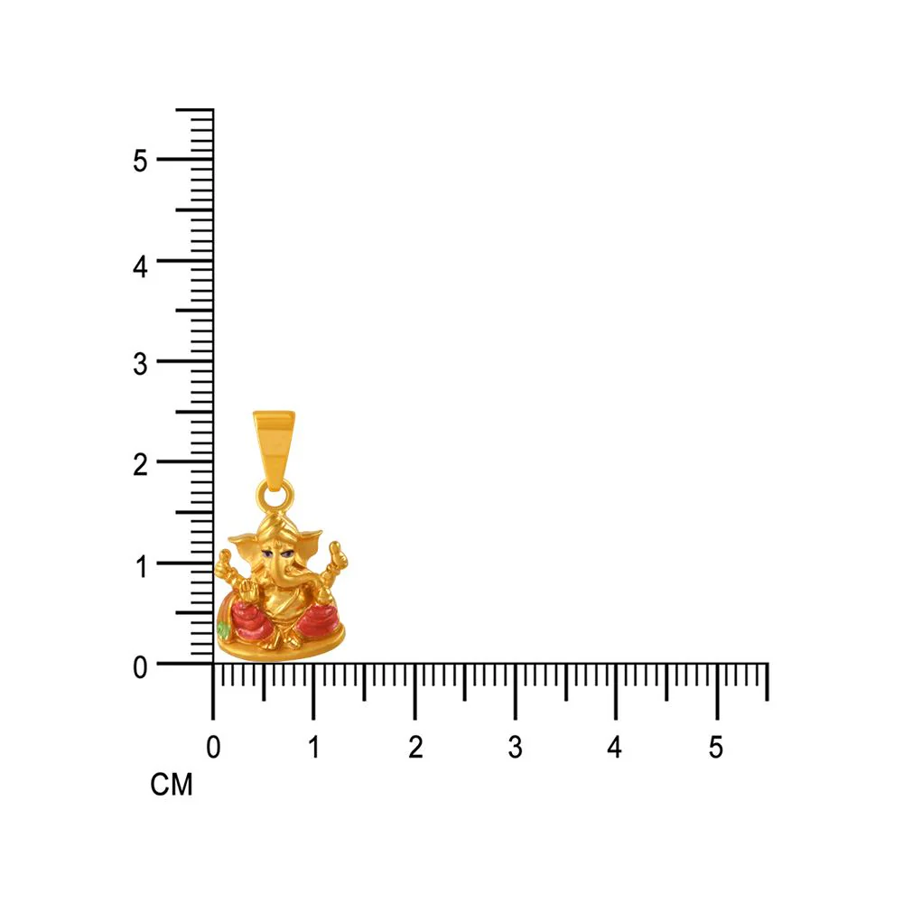 22k Gold Pendant With An Elaborately Detailed Lord Ganesha Motif - Image 5