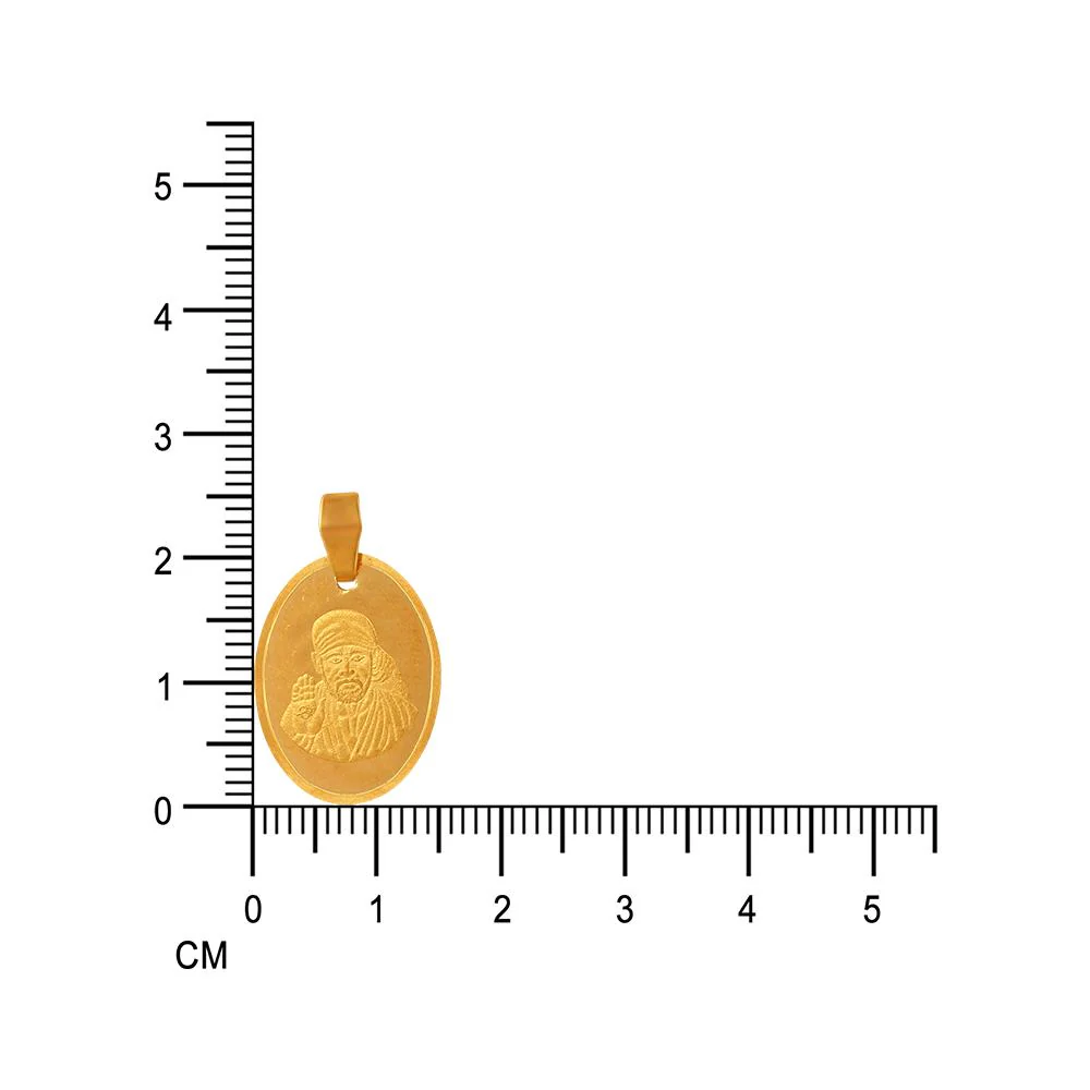 22k Gold Pendant With An Oval Shape And A Sai Baba Imagery Embedded Within - Image 5