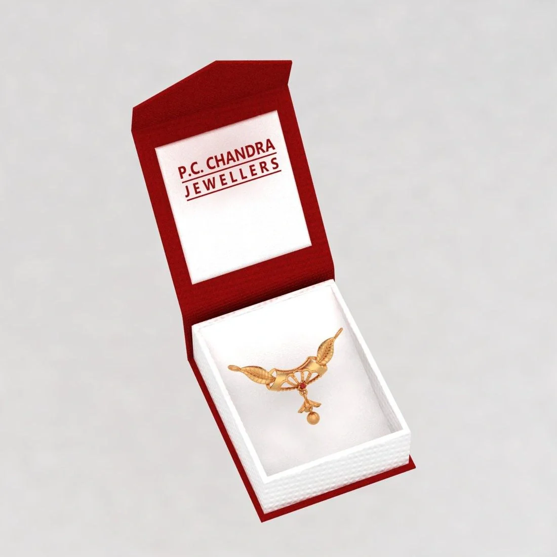 22k Gold Pendant With Leafy And Ball Drop - Image 5
