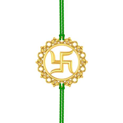 22k Gold Rakhi With Swastik Symbol From The House Of Pc Chandra Jewellers - Image 2
