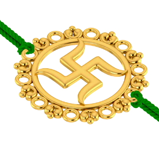 22k Gold Rakhi With Swastik Symbol From The House Of Pc Chandra Jewellers - Image 3