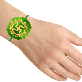 22k Gold Rakhi With Swastik Symbol From The House Of Pc Chandra Jewellers - Image 4