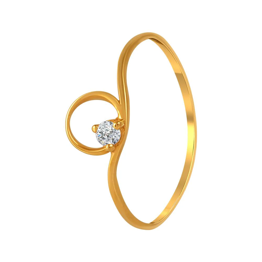 22k Gold Ring With A Stone-studded Circle On Top - Image 2