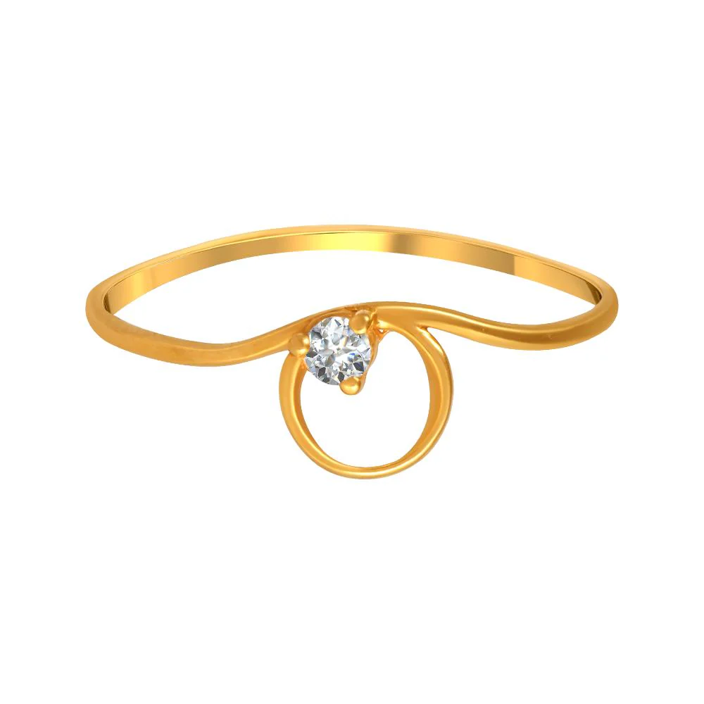 22k Gold Ring With A Stone-studded Circle On Top - Image 3