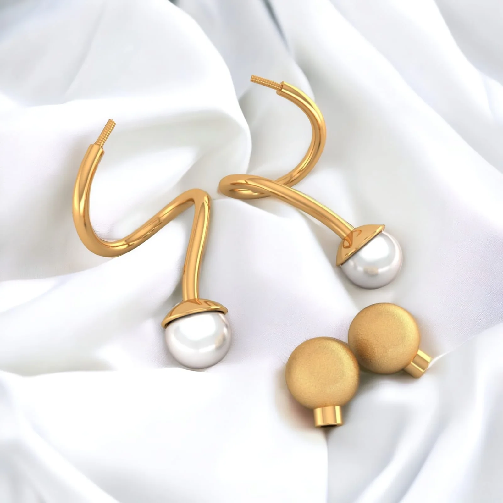 22K Gold Sleek Minimalist Drop Earrings for Women