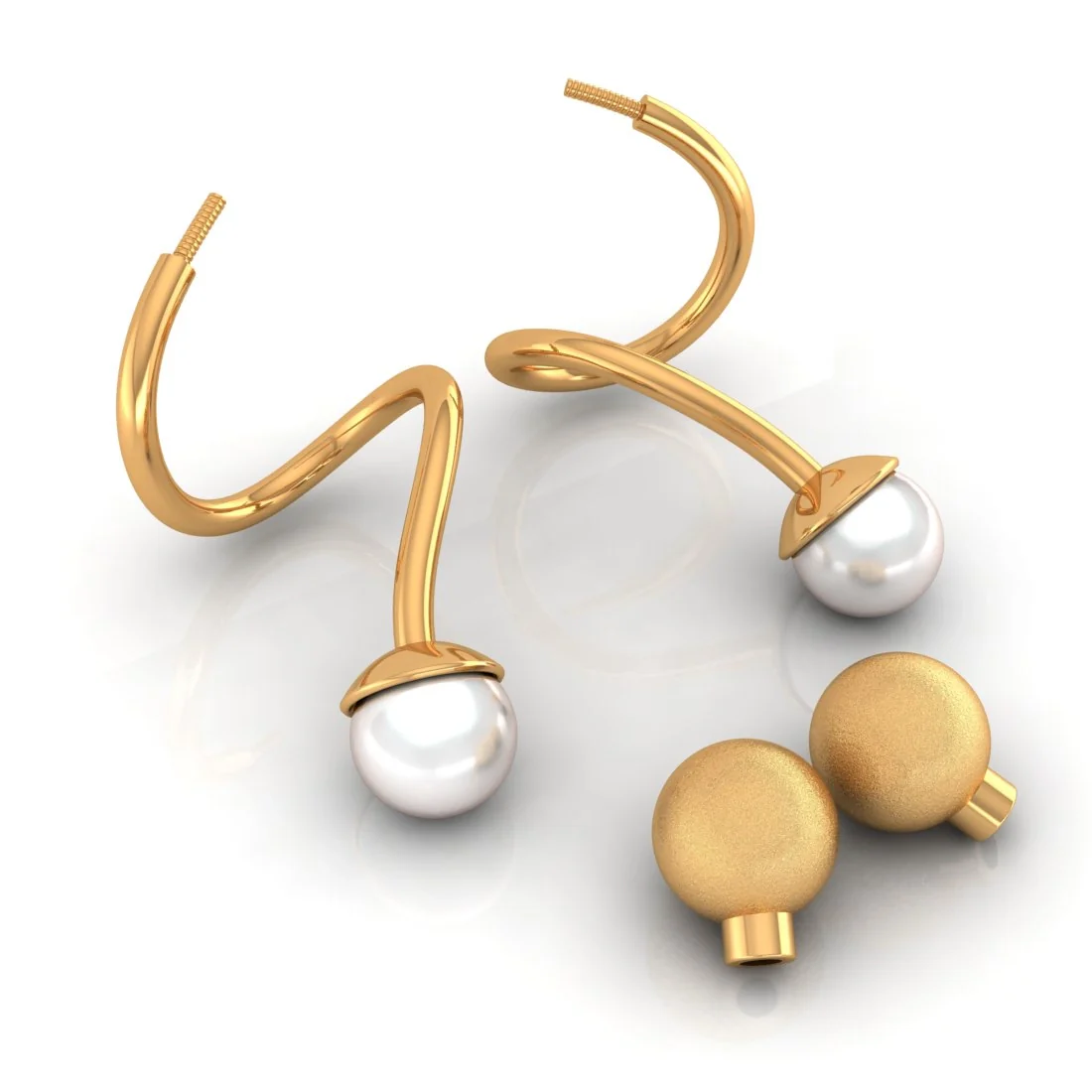 22K Gold Sleek Minimalist Drop Earrings for Women - Image 2