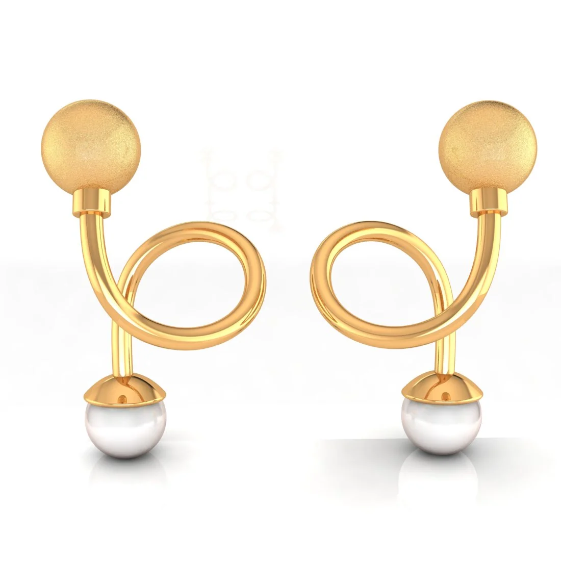 22K Gold Sleek Minimalist Drop Earrings for Women - Image 3