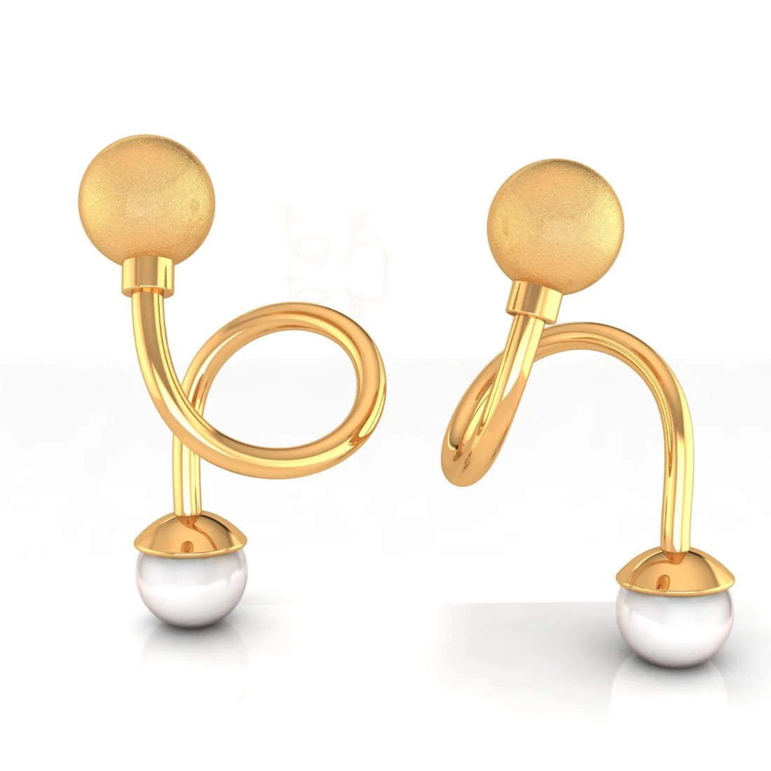 22K Gold Sleek Minimalist Drop Earrings for Women - Image 4