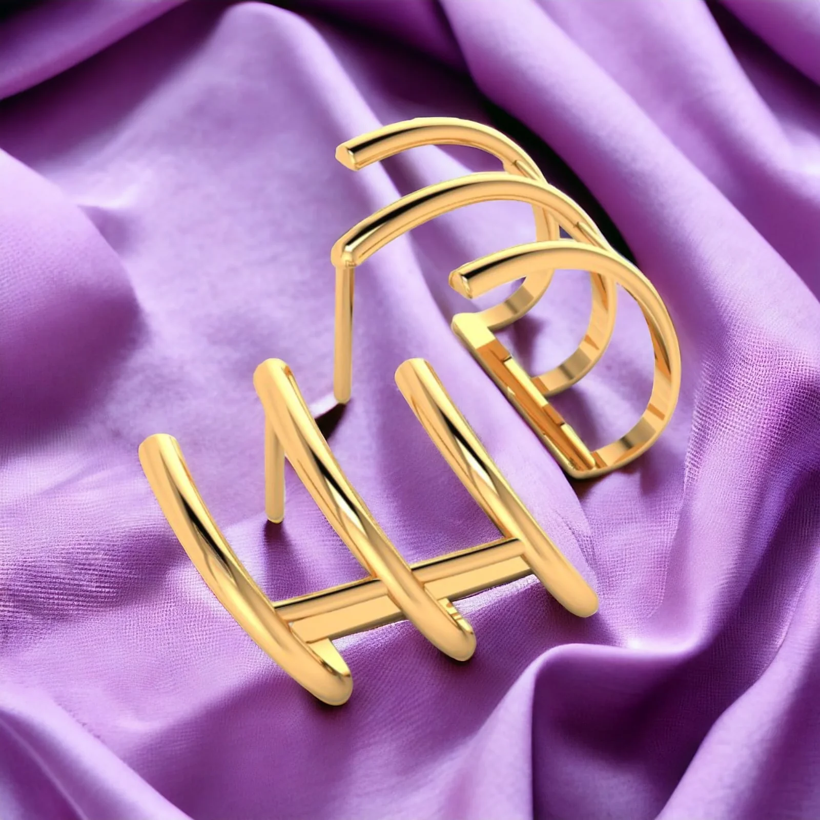 22K Gold Stunning Modern & Elegant Earcuffs for Women