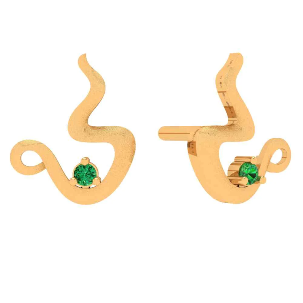 22k Gold Tea Cup Earrings With Crystals - Image 2