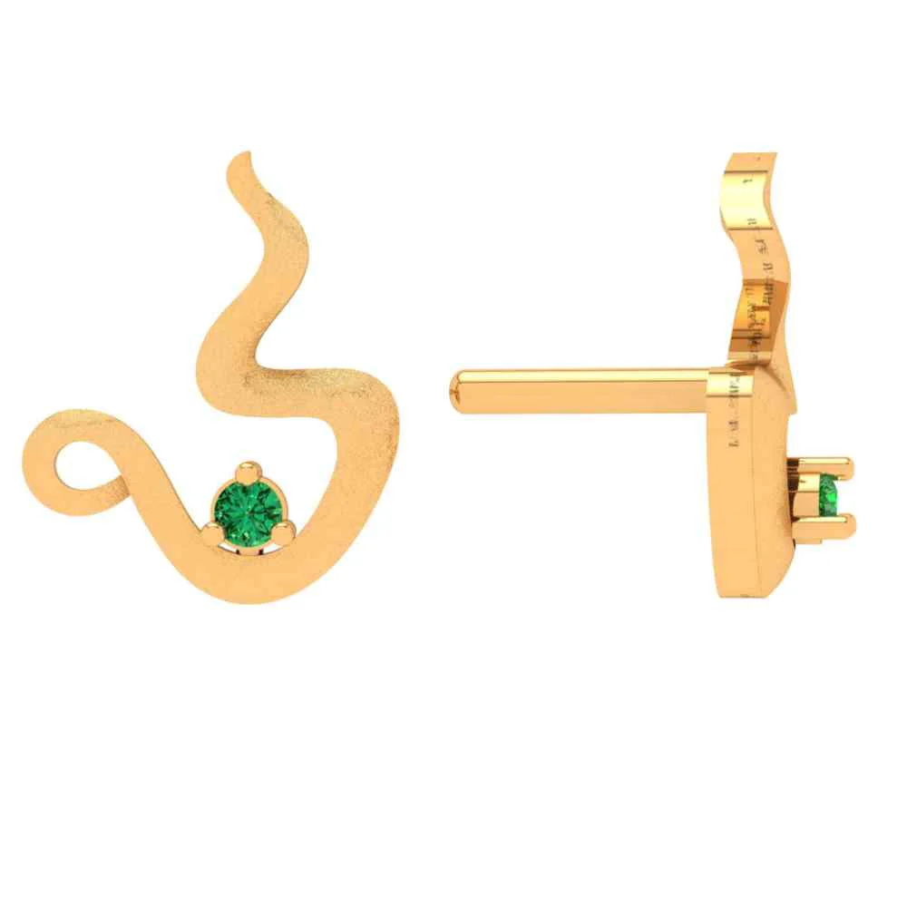 22k Gold Tea Cup Earrings With Crystals - Image 3