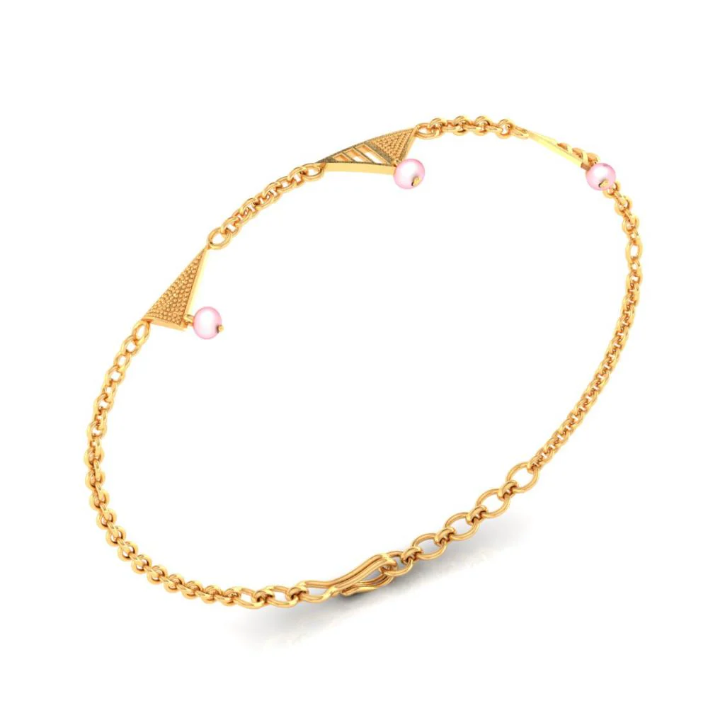 22k Gorgeous Gold Bracelet With Conical Designs And Beads - Image 2