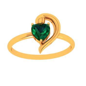 22k Green Grace Heart-shaped Gold Ring - Image 3