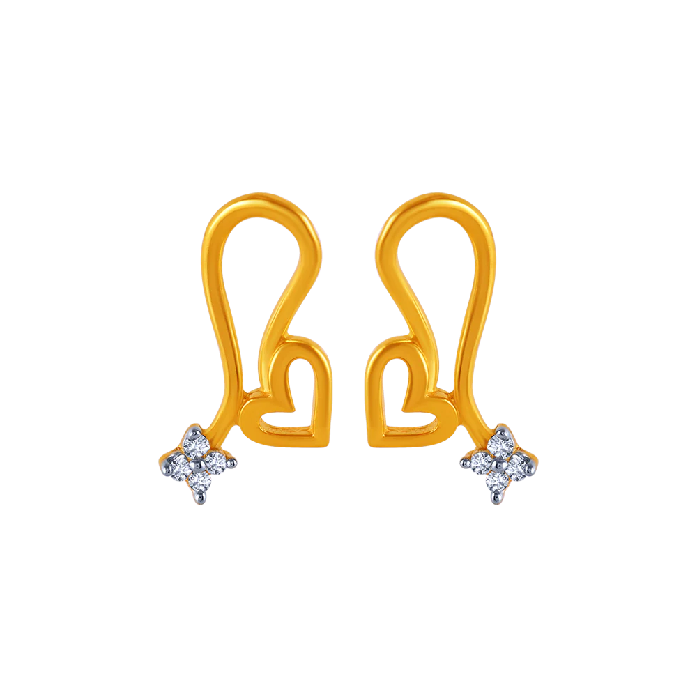 22k Heart Gold Earrings From Goldlites Collection