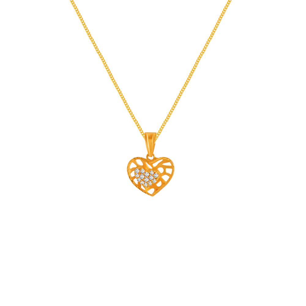 22k Heart Multi-gem Gold Pendant From Goldlites Collection