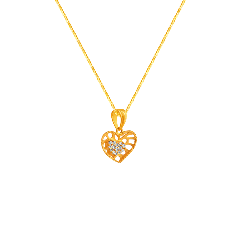 22k Heart Multi-gem Gold Pendant From Goldlites Collection - Image 2