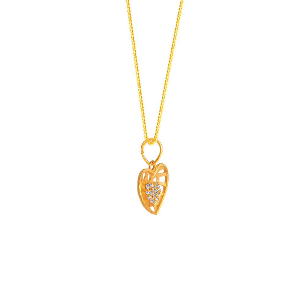 22k Heart Multi-gem Gold Pendant From Goldlites Collection - Image 3