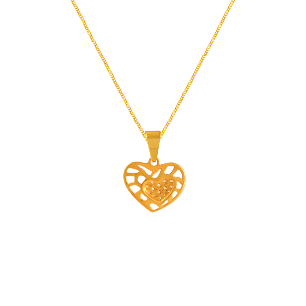 22k Heart Multi-gem Gold Pendant From Goldlites Collection - Image 4