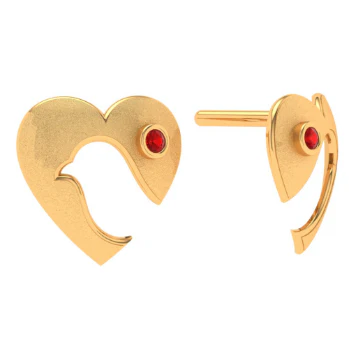 22k Heart Shaped Bird Themed Gold Trinket Exclusively For You - Image 2