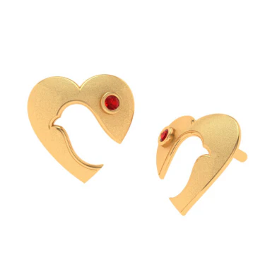 22k Heart Shaped Bird Themed Gold Trinket Exclusively For You - Image 6