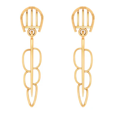 22k High Purity Gold Earrings, Dangle For Any Festive Occasion