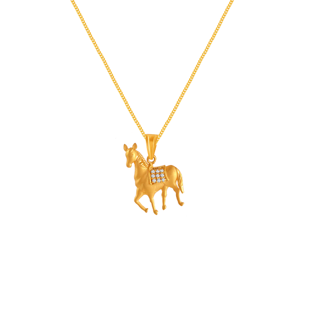 22k Horse Design Gold Pendant From Goldlites Collection
