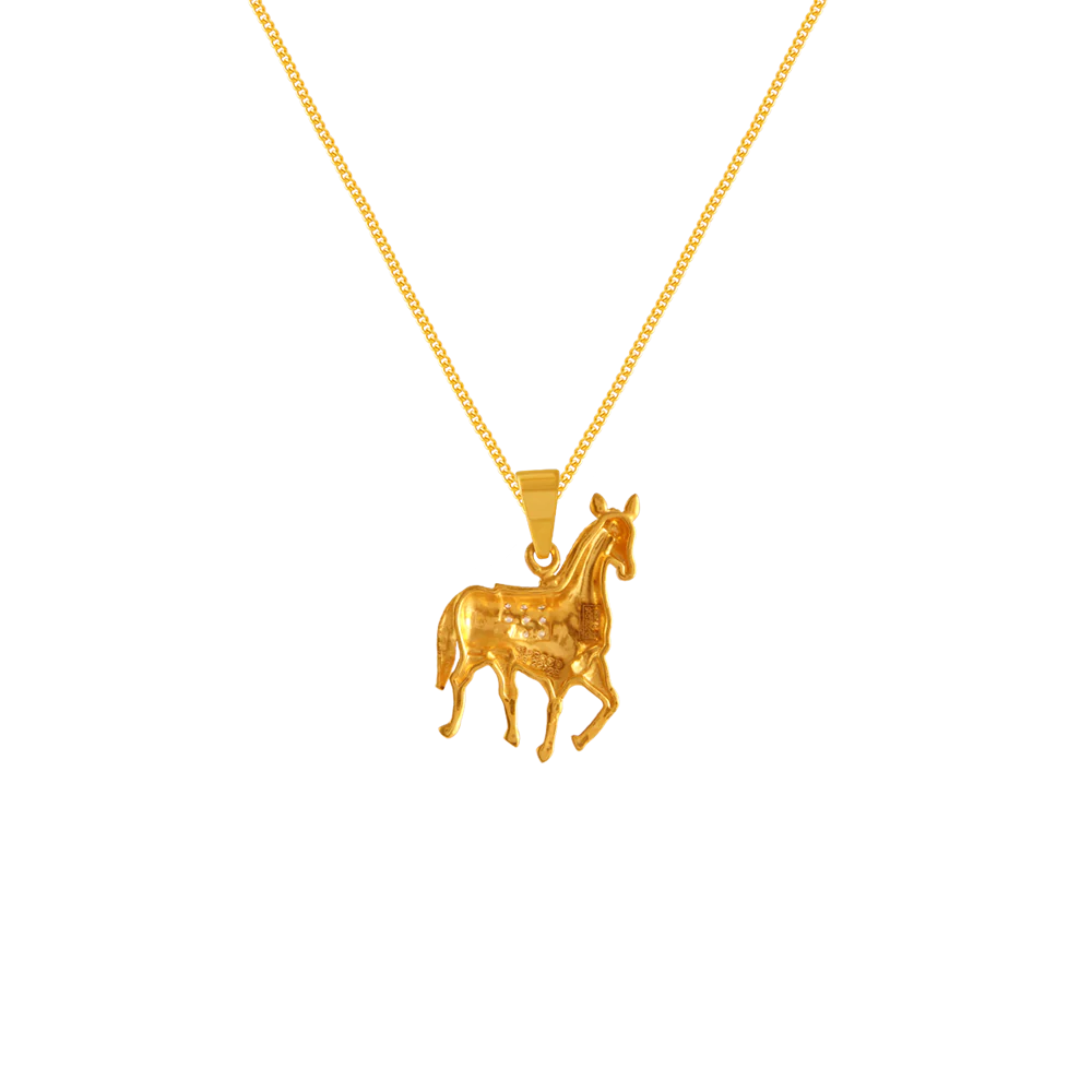 22k Horse Design Gold Pendant From Goldlites Collection - Image 4