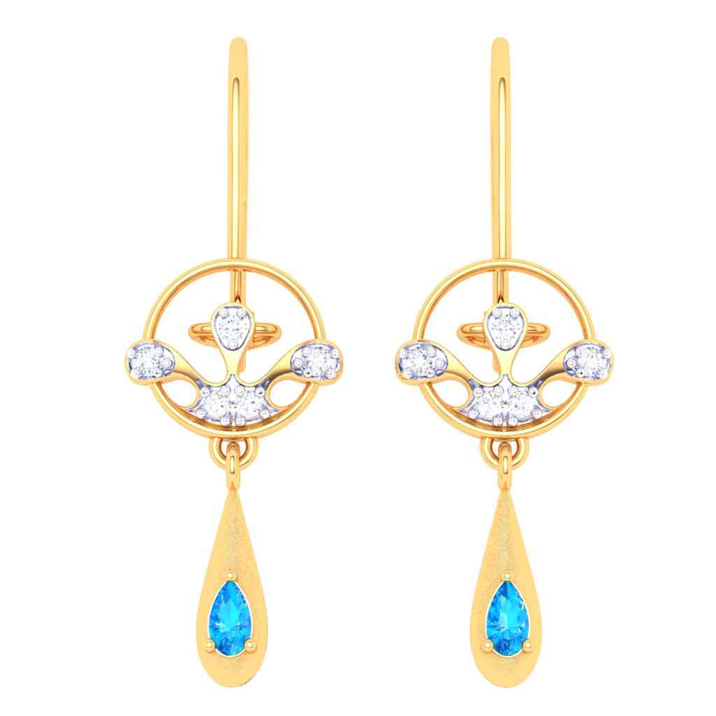 22k Latest Design Of Gold Earrings For The Rainy Season
