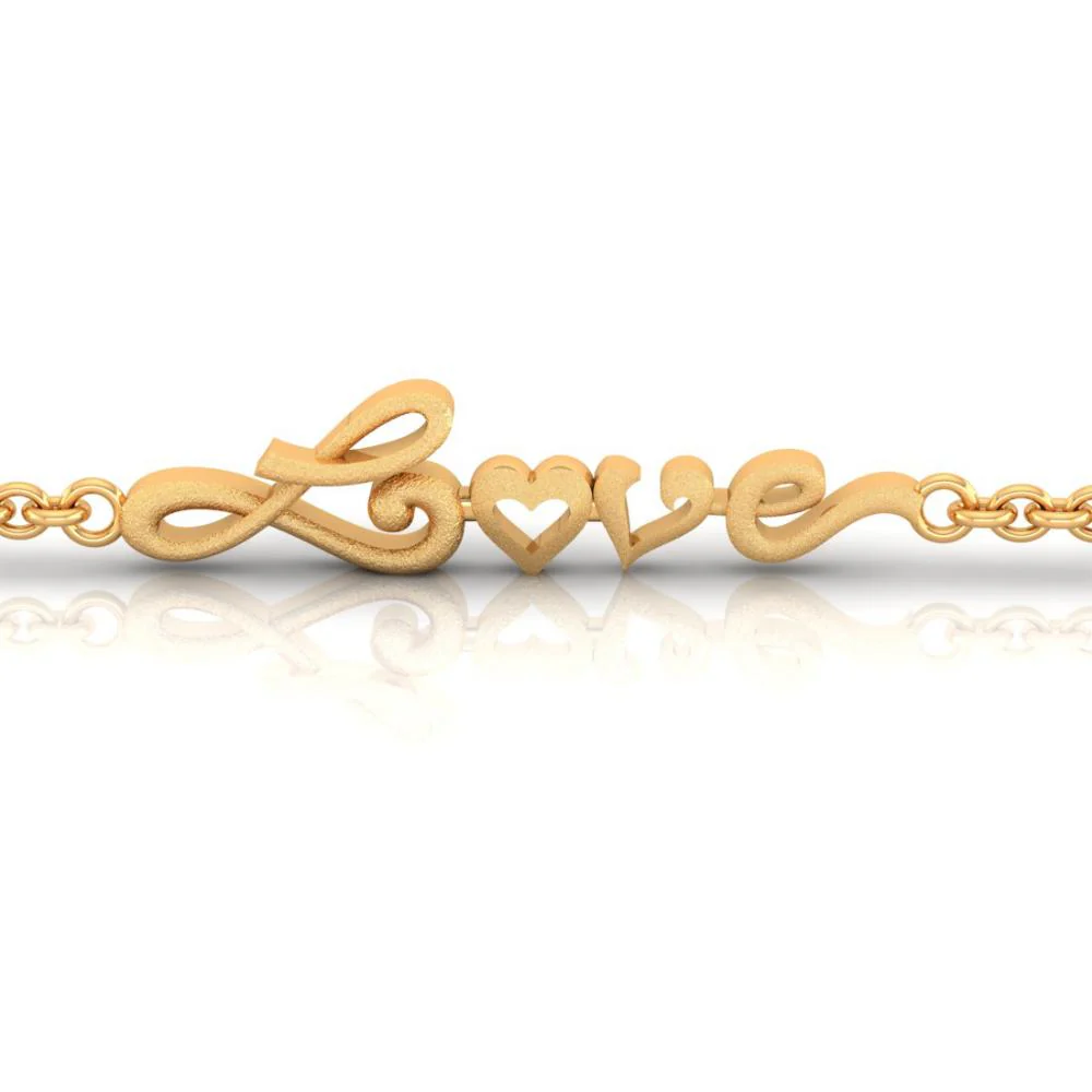 22k Love Word Chain Bracelet