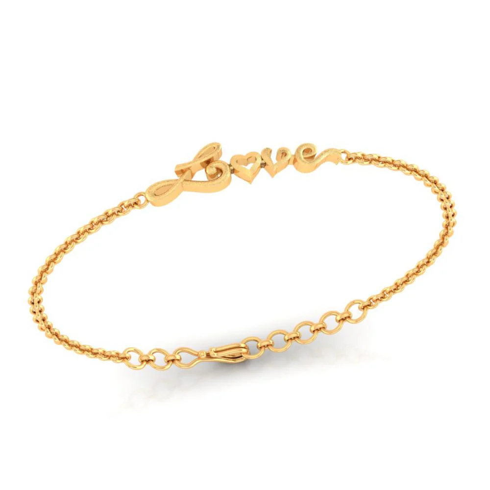 22k Love Word Chain Bracelet - Image 3