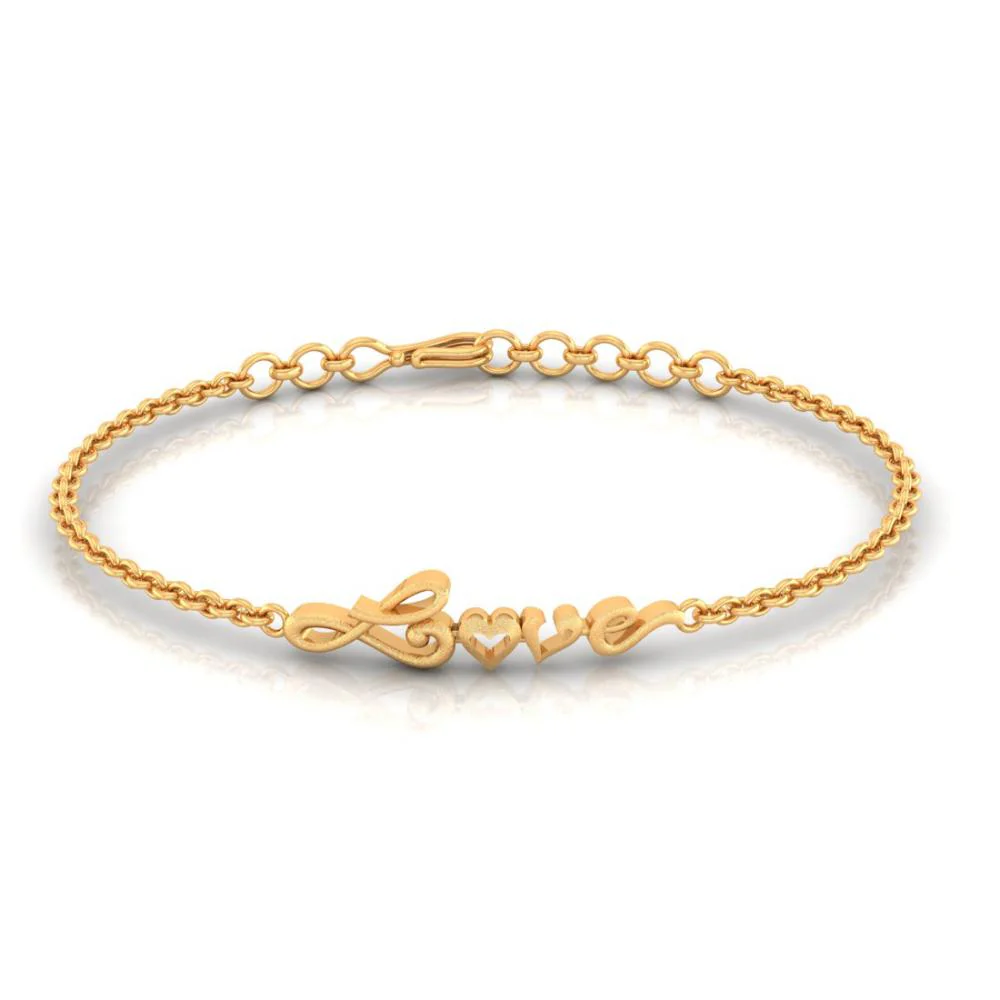 22k Love Word Chain Bracelet - Image 4