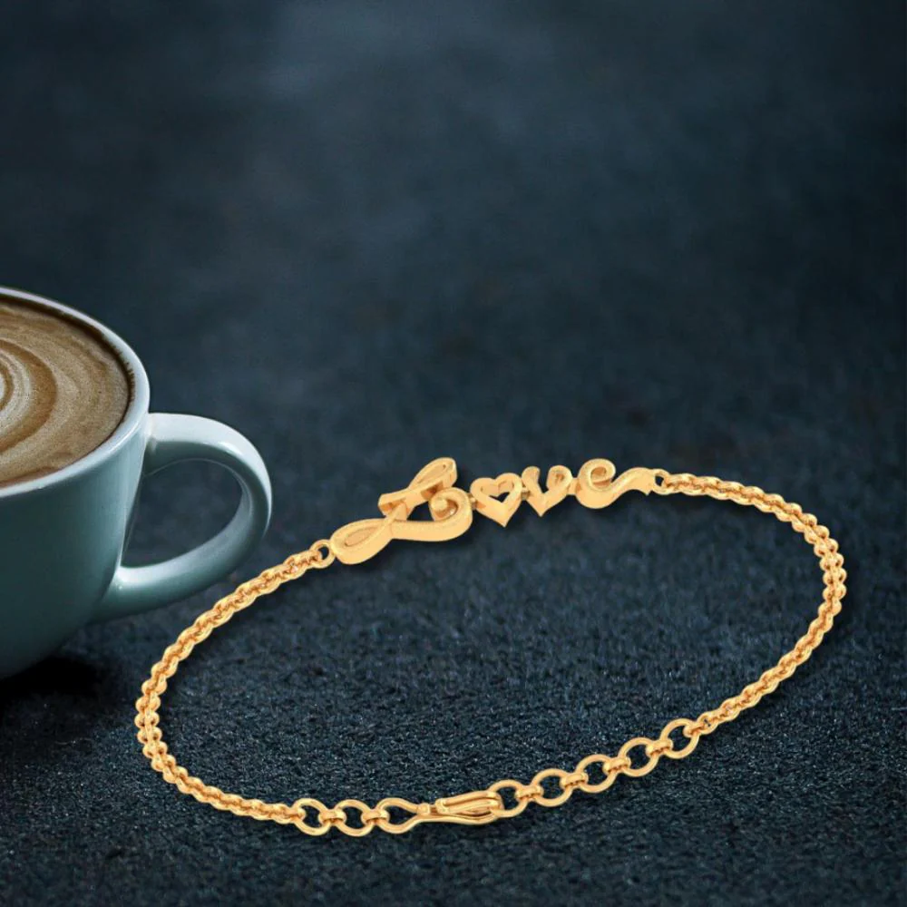 22k Love Word Chain Bracelet - Image 7