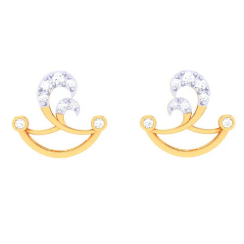 22k Lovely Stud Earrings For Ladies From Pc Chandra Goldlites Collection