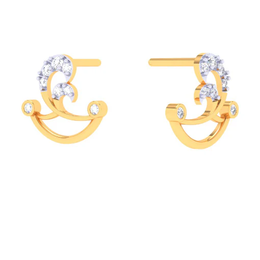 22k Lovely Stud Earrings For Ladies From Pc Chandra Goldlites Collection - Image 3
