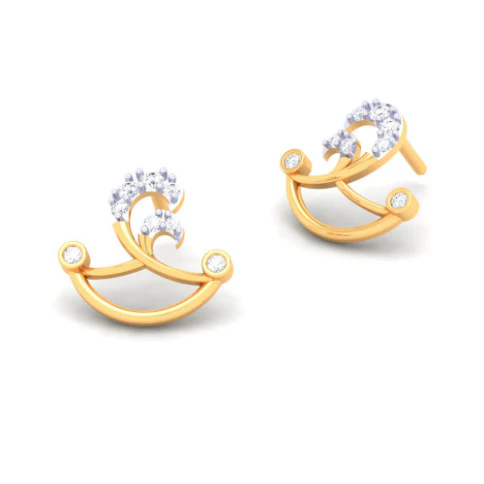 22k Lovely Stud Earrings For Ladies From Pc Chandra Goldlites Collection - Image 4