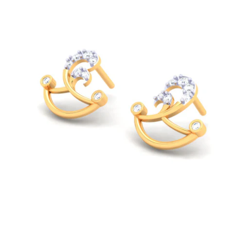 22k Lovely Stud Earrings For Ladies From Pc Chandra Goldlites Collection - Image 5
