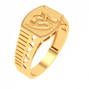 22k Male Gold Ring Om Sign Engraved From Mugdhaa Collection - Image 2