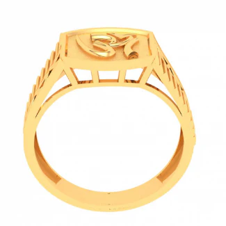 22k Male Gold Ring Om Sign Engraved From Mugdhaa Collection - Image 4