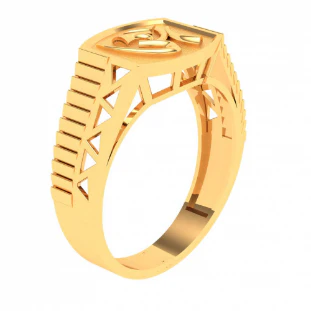 22k Male Gold Ring Om Sign Engraved From Mugdhaa Collection - Image 5