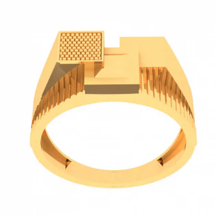 22k Male Gold Ring With Three Square Motif From Mugdhaa Collection - Image 2