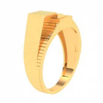 22k Male Gold Ring With Three Square Motif From Mugdhaa Collection - Image 3