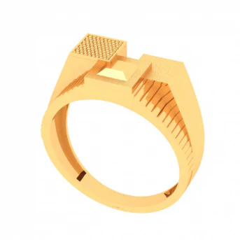 22k Male Gold Ring With Three Square Motif From Mugdhaa Collection - Image 5