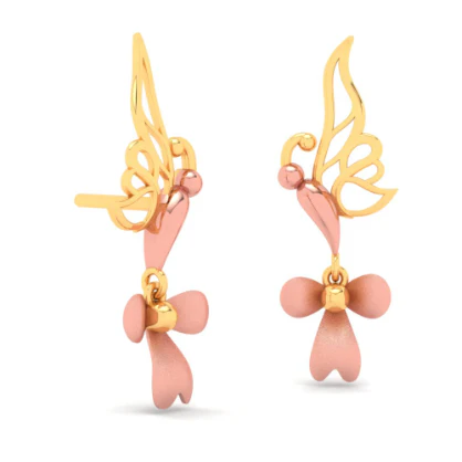 22k Modern And Stylish Gold Earrings Design - Image 3