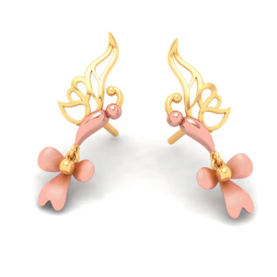 22k Modern And Stylish Gold Earrings Design - Image 4
