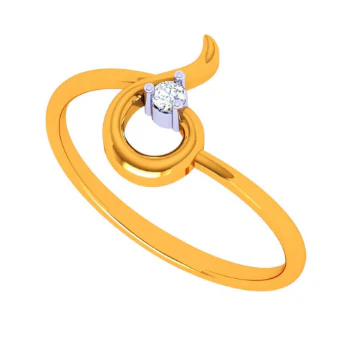 22k Modern Droplet Gold Ring - Image 2