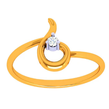 22k Modern Droplet Gold Ring - Image 3