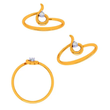22k Modern Droplet Gold Ring - Image 5