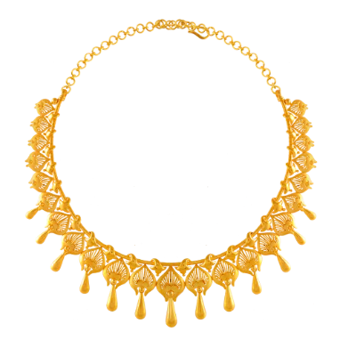 22k Necklace Earrings Set Carved With Unique Design - Image 2