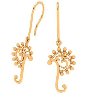 22k Om Symbol Gold Earrings For Women From Goldlites Collection - Image 5
