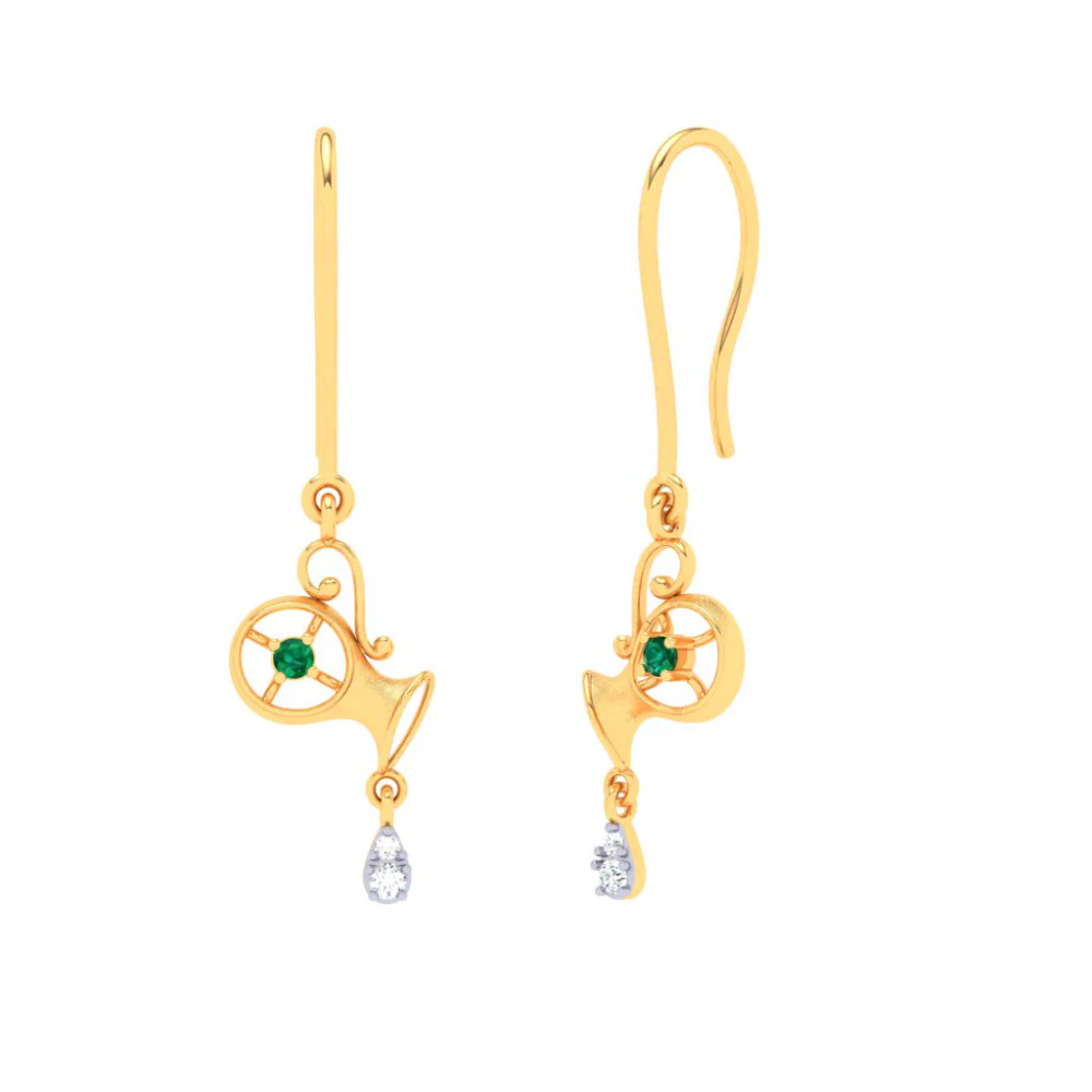 22k Quirky Gold Earrings For Ladies From Goldlites Collection - Image 2